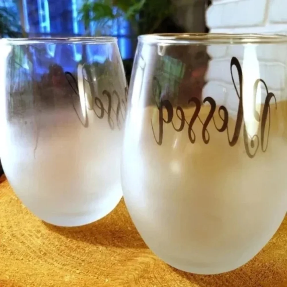3/$25 Blessed Stemless Wine Glasses